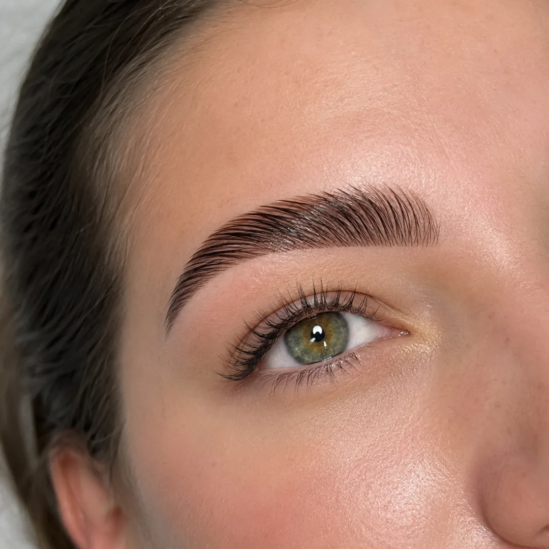 Laminated and tinted brows at Doncella